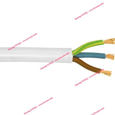 КАБЕЛ ШВПС 3Х2.5кв.мм. БЯЛ (H05VV-F 3 G 2.5mm)