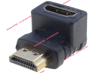 Ляв преходник HDMI гнездо 90°- HDMI щепсел