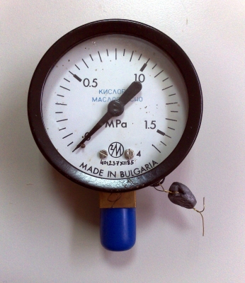 Манометър 0-1.6 MPa кислород ф60