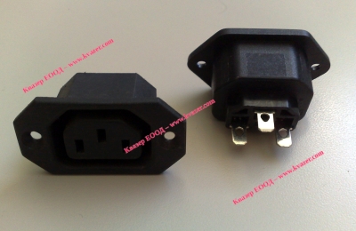 Захранваща букса женска 10A 250VAC C13 (F)/ IEC 60320