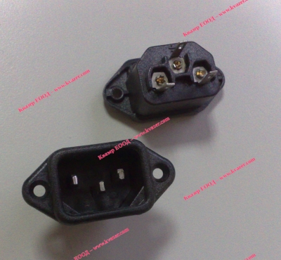 Захранваща букса мъжка за панел 3 PIN/ IEC 60320, C14, 250VAC, 10A