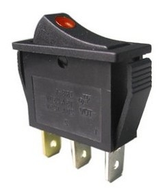 Ключ светещ 28х11 мм, 3P ВКЛ.-ИЗКЛ., 12V