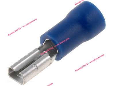 ST-001/B Кабелен накрайник плосък 2.8mm, 0.8mm, женски 1.5-2.5кв.мм., изолиран син