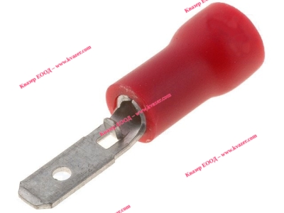 ST-036/R Кабелен накрайник плосък 2.8mm, 0.5mm, мъжки, 0.5-1кв.мм., изолиран червен