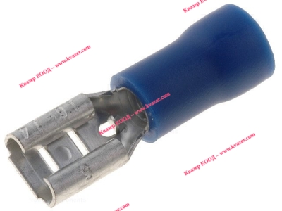 ST-004/B Кабелен накрайник плосък 4.8mm, 0.5mm, женски 1.5-2.5кв.мм., изолиран син