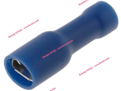 ST-012/B Кабелен накрайник плосък 4.8mm, 0.5mm, женски 1.5-2.5кв.мм., изолиран син