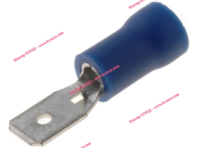 ST-031/B Кабелен накрайник плосък 4.8mm, 0.5mm, мъжки 1.5-2.5кв.мм., изолиран син