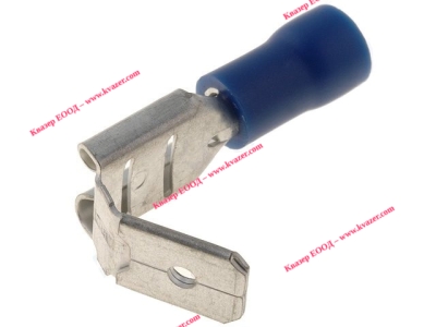 ST-020/B Кабелен накрайник плосък 6.3mm, 0.8mm, женски/мъжки 0.5-1.5кв.мм., изолиран червен