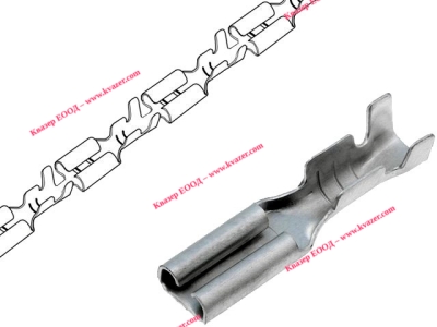 ST-002/05-20T Кабелен накрайник плосък 2.8mm, 0.8mm, женски, 0.5-2кв.мм., неизолиран, месинг