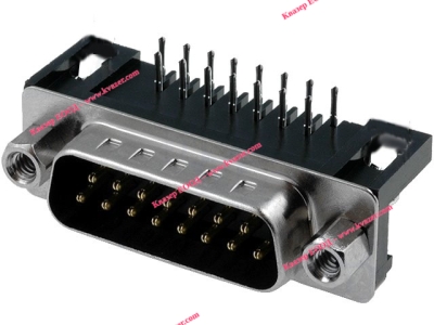 КУПЛУНГ D-SUB 15 PIN МЪЖКИ за PCB под ъгъл 90гр. (платков монтаж)