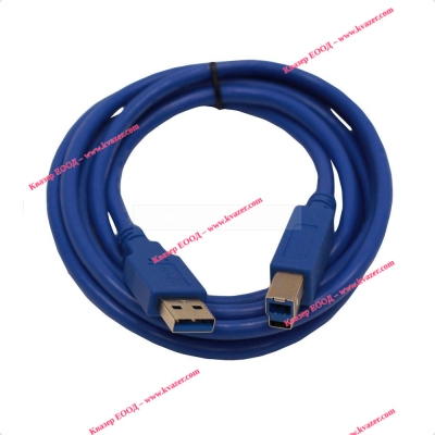 USB кабел за принтер AM/BM, силиконов, син, 1.8м