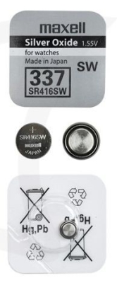 Бутонна батерия сребърна SR416SW/337 1.55V MAXELL