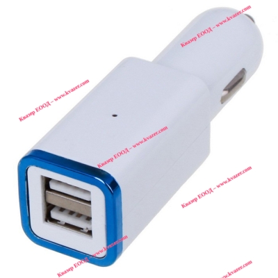 Автомобилно зарядно за телефони вх. 12-24VDC, изх. 5V 3.1A USBx2