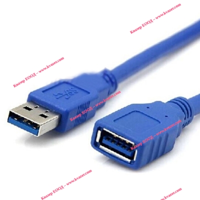 Кабел USB 3.0 удължител, USB A мъжки - USB A женски, син, 1.5метра