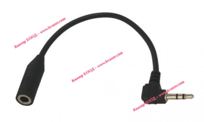 Кабел - преходник 2.5mm мъжки стерео жак - 3.5mm женски стерео жак, L 15cm