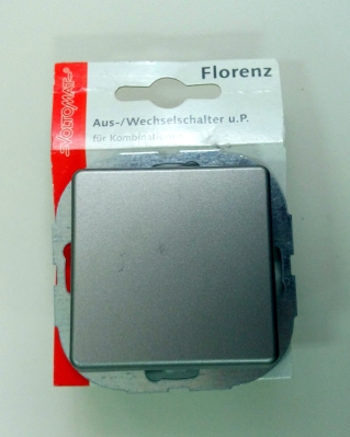 Ключ единичен сив Voltomat сер. Florenz 10A 250V/33079