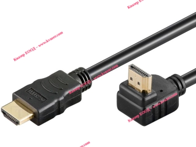 HDMI-HE060-1.5 Кабел HDMI 1.4, High Speed, HDMI щепсел - HDMI ъглов щепсел 90°