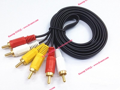 КАБЕЛ 3 мъжки чинча - 3 мъжки чинча 3RCA 1.8 м.