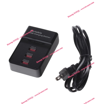 USB захранване 220V/5V - USB 3-Port Charging Station