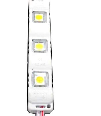 Светодиоден модул 3 LED smd5050, 0.7W, 12VDC студено бяла светлина