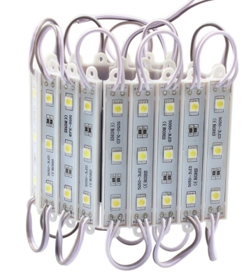 Светодиоден модул 3 LED smd5050, 0.65W, 12VDC червена светлина