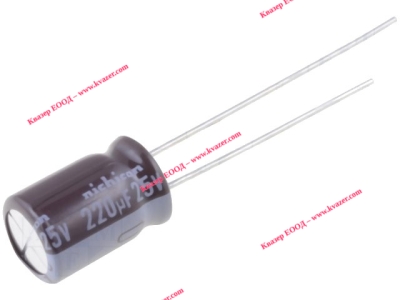 220uF 25V Кондензатор електролитен с нисък импеданс, THT, NICHICON UTT1E221MPD
