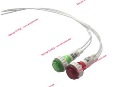 Глим лампа червена ф10mm, 220V с проводници