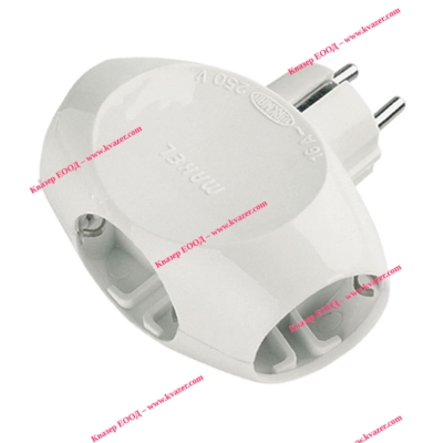MAKEL 10015 Разклонител без кабел с щепсел 3 контакта, 16А, 250V, IP20, бял