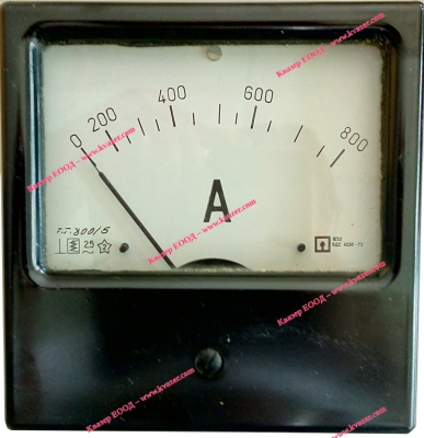 Амперметър 0-800A AC /1E52 аналогов панелен 144x144mm