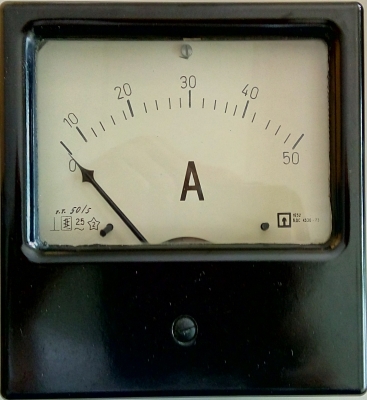 Амперметър 0-50A AC /1E52 аналогов панелен 144x144mm
