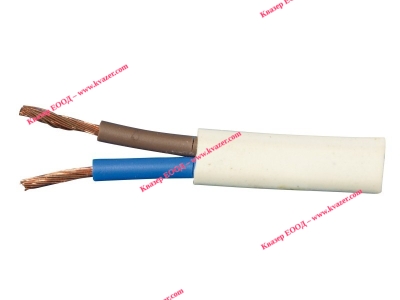 КАБЕЛ ШВПЛ-Б 2Х1.00кв.мм. бял кръгъл / H03VV-F 2x1rm .3  kV