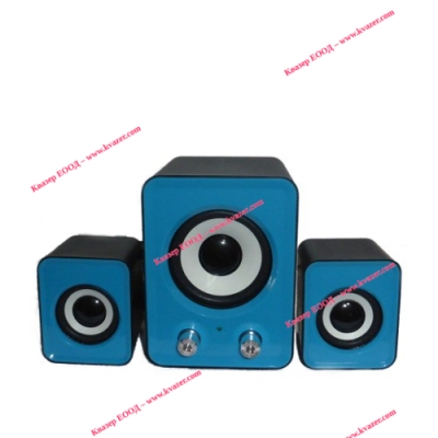 Компютърни колонки FT-202, 2x3W + 5W, USB, Черен-Син
