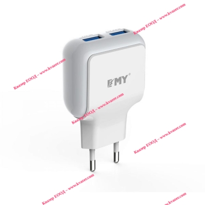 Зарядно устройство EMY MY-220 5V/2.4A, Универсално, 2 x USB, без кабел