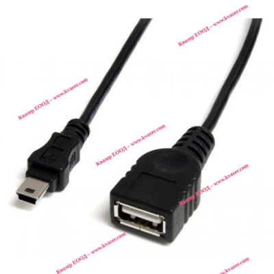 Кабел DeTech USB F - USB Mini, 1m