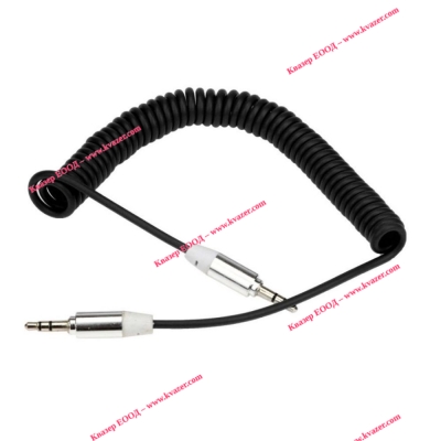 Аудио кабел DeTech, Eластичен, 3.5mm, 1m