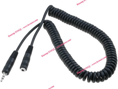 Кабел Jack 3,5mm гнездо, Jack 3,5mm щепсел 3m черен