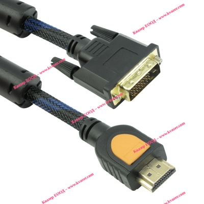Кабел DeTech HDMI - DVI, 3m
