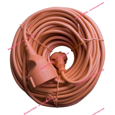 Удължителен кабел 20м 2x1кв.мм. 10A 2200W оранжев
