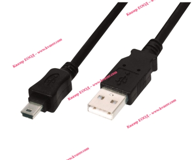 Кабел USB - mini USB (AM/мини B) 4pin 1.2m с ферит