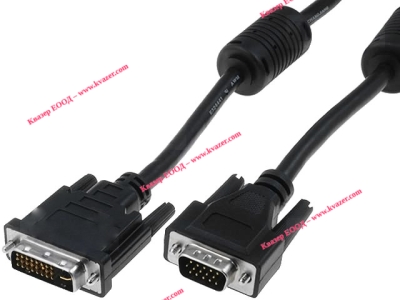 Кабел DVI-I DUAL LINK - VGA 5м с ферит