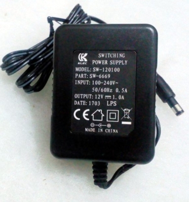 Импулсно захранване Klec SW-120100 12V/1A с букса 2.1x5.5x12mm