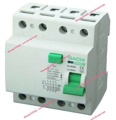 R60E 63A 30mA 4P 6kA Чиста ДТЗ