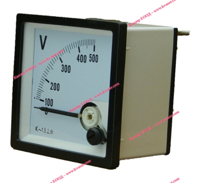 NP72 500V волтметър 0-500V AC, аналогов панелен 70x70mm