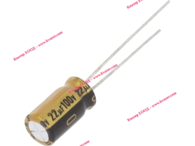22uF 100V 6.3x11mm Кондензатор електролитен THT NICHICON UFW2A220MED
