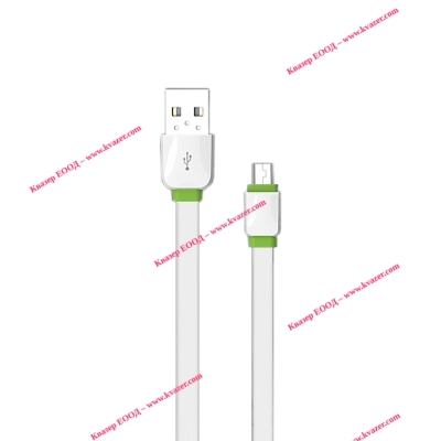 Кабел USB - micro USB, плосък 1m EMY MY-445