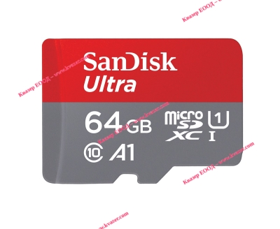Карта памет SANDISK Ultra micro SDXC 64GB UHS-I, A1, SD Адаптер, Class 10,100Mb/s