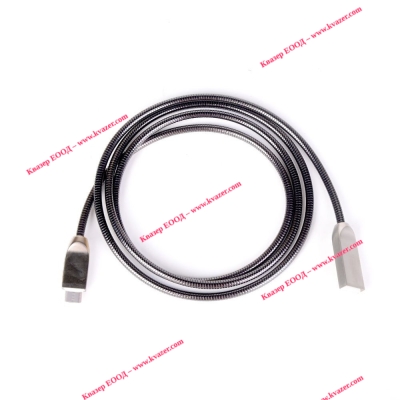 Кабел USB TYPE-C, изцяло метален, сив, 1 метър