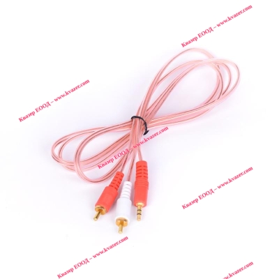 Аудио кабел Stereo Jack 3.5mm - 2RCA, HQ, високо качество, силиконова изолация, 3 метра