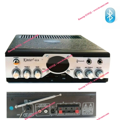 Усилвател KINTER-018 USB/SD, Bluetooth, USB, SD card, FM радио, 2x30W