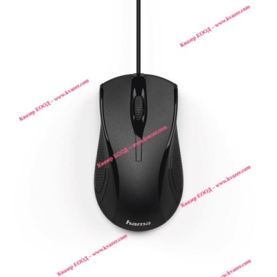 Оптична мишка HAMA MC-200, кабел 1.5 м, USB, 1200 dpi, 3 бутона, Черен